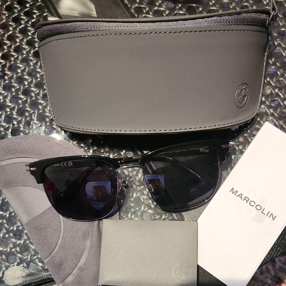 BMW Black & Dark Gray Unisex Sunglasses